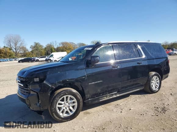 2024 Chevrolet Suburban LT z VIN 1GNSKCKD8RR242524, wystawiony jako Copart lot #91061085 z przebiegiem 61 707 mil mil oraz Czysty tytuł • Clean title. Historia ofert i sprzedaży dostępna na DreamBid. Obrazek 1.