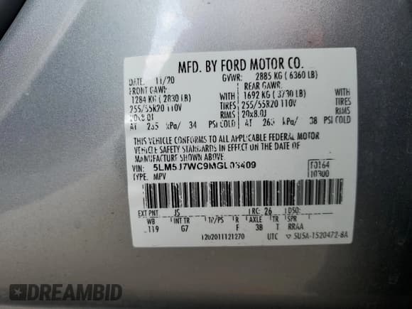 ✅ 2021 Lincoln Aviator Reserve • VIN: 5LM5J7WC9MGL03409 • Lot: 57794665. Wystawiony na Copart z przebiegiem 69 806 mil. Bezpłatny archiwum sprzedaży aukcyjnych z USA i szczegółowy raport historii pojazdu na DreamBid. Zdjęcie 14.