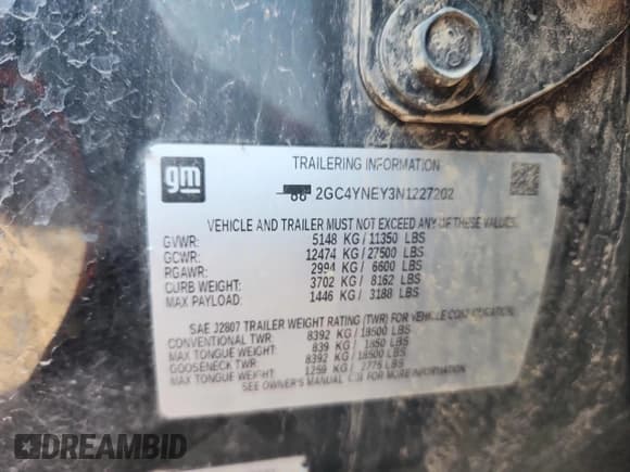 ✅ 2022 Chevrolet Silverado 2500HD LT • VIN: 2GC4YNEY3N1227202 • Лот: 84901425. Опубликован ранее на Copart с пробегом 86 727 миль. Бесплатный доступ к архиву аукционных продаж из США и подробный отчёт об истории автомобиля на DreamBid. Изображение 12.