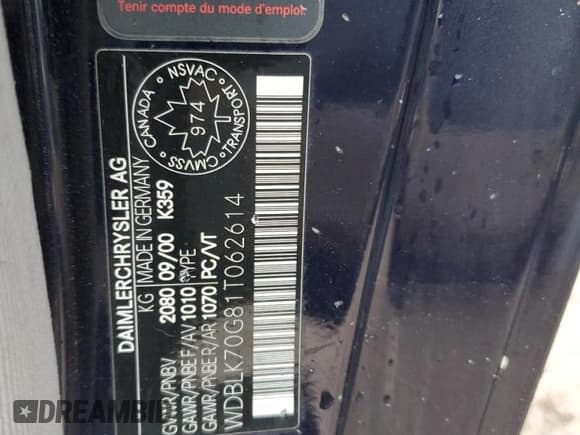 ✅ 2001 Mercedes-Benz CLK 320/430 • VIN: WDBLK70G81T062614 • Lot: 74614314. Listed on Copart with Not provided. Free auction sales archive from the USA and detailed vehicle history report at DreamBid. Image 13.