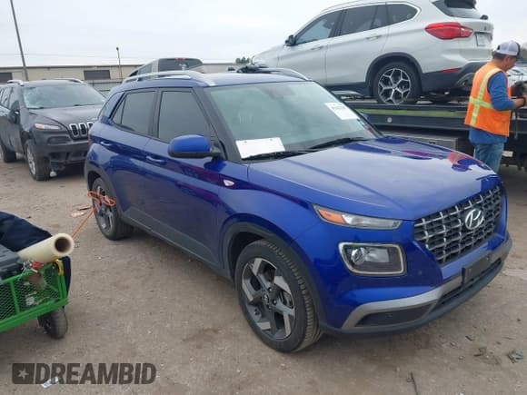 ✅ 2021 Hyundai Venue Denim • VIN: KMHRC8A35MU103768 • Lot: 41363547. Listed on IAAI with 66,618 mi. Free auction sales archive from the USA and detailed vehicle history report at DreamBid. Image 1.