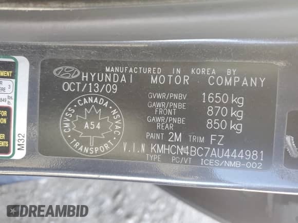 2010 Hyundai Accent GL z VIN KMHCN4BC7AU444981, wystawiony jako Copart lot #73704734 z przebiegiem 188 622 mil mil oraz Szkoda całkowita • Salvage title. Historia ofert i sprzedaży dostępna na DreamBid. Obrazek 12.
