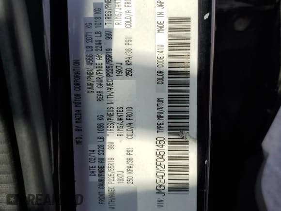 ✅ 2015 Mazda CX-5 Grand Touring • VIN: JM3KE4DY2F0451450 • Лот: 71967245. Опубликован ранее на Copart с пробегом 196 102 миль. Бесплатный доступ к архиву аукционных продаж из США и подробный отчёт об истории автомобиля на DreamBid. Изображение 13.