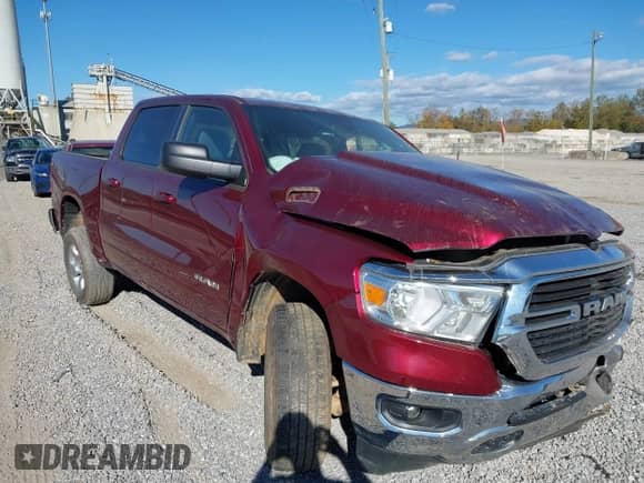 2021 Ram 1500 Lone Star with VIN 1C6SRFFT8MN520787, listed as a IAAI auction lot 43470670 with 56,099 mi miles and . Bid and sale history available at DreamBid. Image 1.