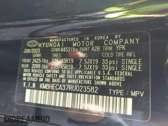 ✅ 2024 Hyundai Kona Limited • VIN: KM8HECA37RU023582 • Lot: 43635726. Listed on IAAI with 15,899 mi. Free auction sales archive from the USA and detailed vehicle history report at DreamBid. Image 9.