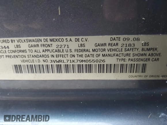 ✅ 2009 Volkswagen Jetta TDI • VIN: 3VWRL71K79M055026 • Лот: 43849226. Опубликован ранее на IAAI с пробегом 211 674 миль. Бесплатный доступ к архиву аукционных продаж из США и подробный отчёт об истории автомобиля на DreamBid. Изображение 9.