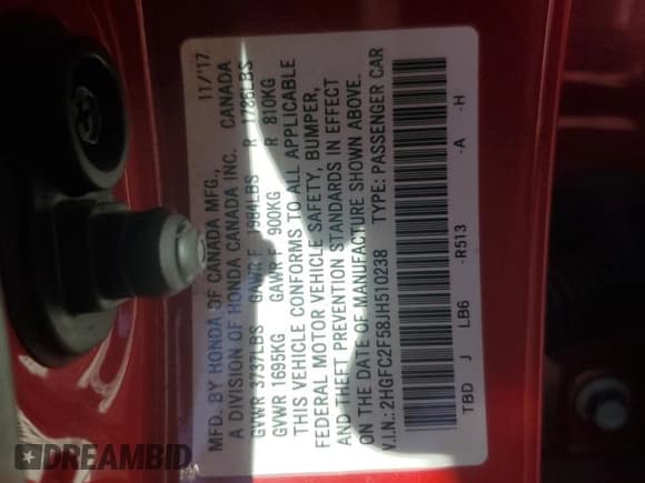 ✅ 2018 Honda Civic LX • VIN: 2HGFC2F58JH510238 • Лот: 91455835. Опубликован ранее на Copart с пробегом 126 342 миль. Бесплатный доступ к архиву аукционных продаж из США и подробный отчёт об истории автомобиля на DreamBid. Изображение 12.