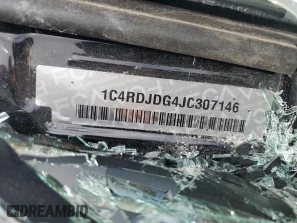 ✅ 2018 Dodge Durango GT • VIN: 1C4RDJDG4JC307146 • Lot: 78735514. Listed on Copart with Not provided. Free auction sales archive from the USA and detailed vehicle history report at DreamBid. Image 14.