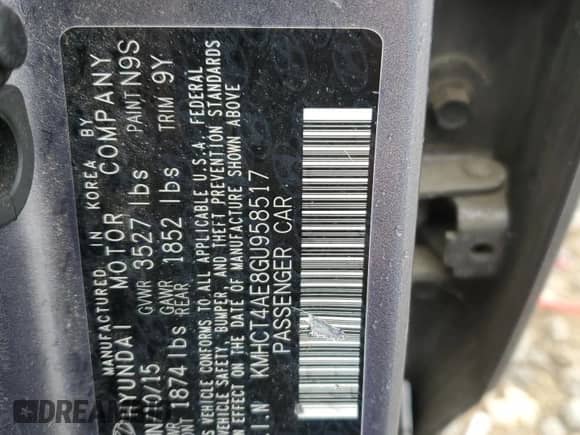 2016 Hyundai Accent SE с VIN KMHCT4AE8GU958517, выставлен на аукционе Copart как лот 90782285 с пробегом 209 074 миль миль и Чистый • Clean title. История ставок и продаж доступна на DreamBid. Изображение 12.