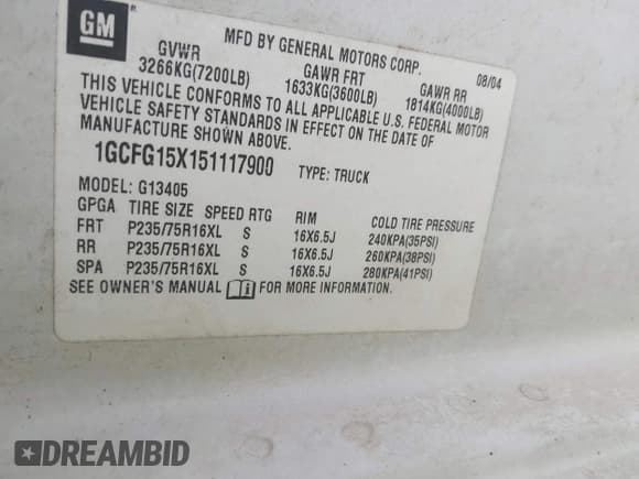 ✅ 2005 Chevrolet Express Cargo • VIN: 1GCFG15X151117900 • Lot: 42891098. Listed on IAAI with 315,393 mi. Free auction sales archive from the USA and detailed vehicle history report at DreamBid. Image 9.
