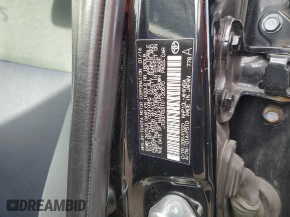 ✅ 2016 Toyota Prius One • VIN: JTDKDTB31G1120870 • Lot: 91081285. Listed on Copart with 107,719 mi. Free auction sales archive from the USA and detailed vehicle history report at DreamBid. Image 13.