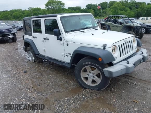 ✅ 2016 Jeep Wrangler Unlimited Sport • VIN: 1C4HJWDG7GL238107 • Lot: 42345271. Listed on IAAI with 104,540 mi. Free auction sales archive from the USA and detailed vehicle history report at DreamBid. Image 1.