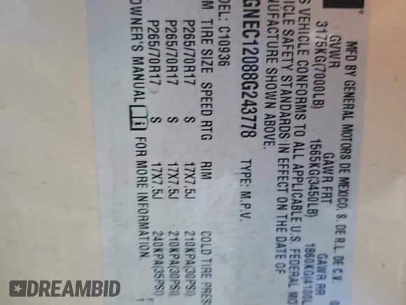 ✅ 2008 Chevrolet Avalanche 1LT • VIN: 3GNEC12088G243778 • Лот: 85102035. Опубликован ранее на Copart с пробегом Не указан. Бесплатный доступ к архиву аукционных продаж из США и подробный отчёт об истории автомобиля на DreamBid. Изображение 12.