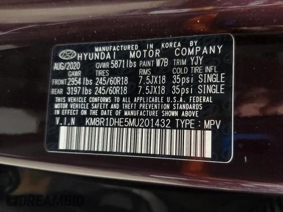 ✅ 2021 Hyundai Palisade SE • VIN: KM8R1DHE5MU201432 • Лот: 84787635. Опубликован ранее на Copart с пробегом 50 971 миль. Бесплатный доступ к архиву аукционных продаж из США и подробный отчёт об истории автомобиля на DreamBid. Изображение 13.