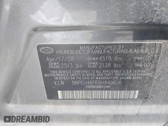 ✅ 2009 Hyundai Sonata SE • VIN: 5NPEU46F69H449826 • Лот: 42710011. Опубликован ранее на IAAI с пробегом 42 981 миль. Бесплатный доступ к архиву аукционных продаж из США и подробный отчёт об истории автомобиля на DreamBid. Изображение 9.