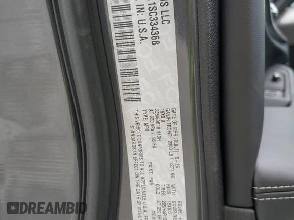 2025 Jeep Grand Cherokee Altitude X with VIN 1C4RJGAG1SC334368, listed as a Copart auction lot 81439425 with 1,964 mi miles and Salvage title. Bid and sale history available at DreamBid. Image 13.