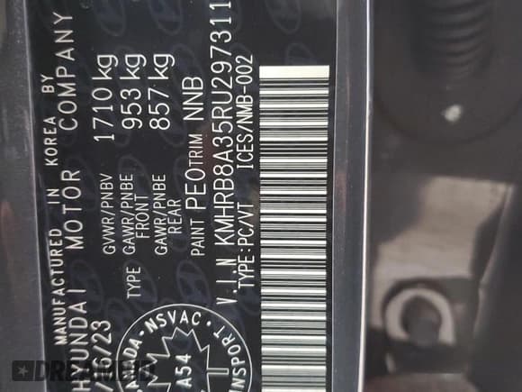 ✅ 2024 Hyundai Venue SE • VIN: KMHRB8A35RU297311 • Lot: 74972664. Listed on Copart with 17,483 mi. Free auction sales archive from the USA and detailed vehicle history report at DreamBid. Image 12.