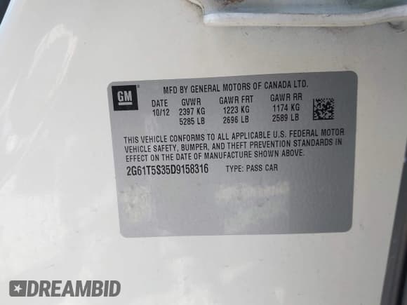 ✅ 2013 Cadillac XTS Premium • VIN: 2G61T5S35D9158316 • Лот: 42785585. Опубликован ранее на IAAI с пробегом 104 347 миль. Бесплатный доступ к архиву аукционных продаж из США и подробный отчёт об истории автомобиля на DreamBid. Изображение 9.