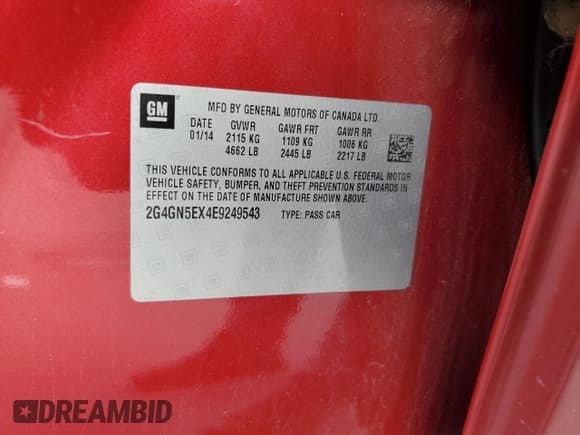 ✅ 2014 Buick Regal Premium I • VIN: 2G4GN5EX4E9249543 • Lot: 66802285. Wystawiony na Copart z przebiegiem 105 189 mil. Bezpłatny archiwum sprzedaży aukcyjnych z USA i szczegółowy raport historii pojazdu na DreamBid. Zdjęcie 12.