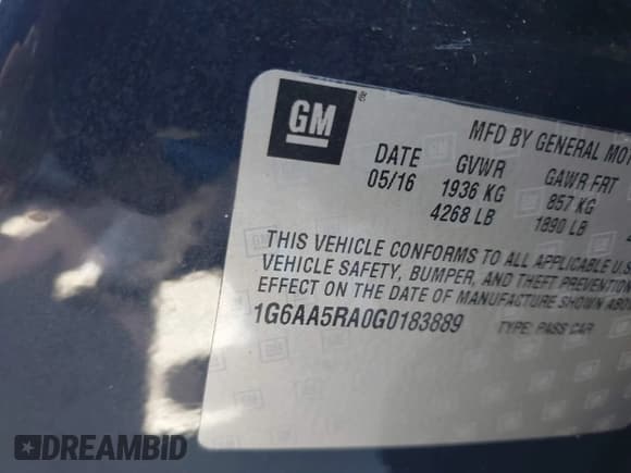✅ 2016 Cadillac ATS Standard RWD • VIN: 1G6AA5RA0G0183889 • Лот: 43506230. Опубликован ранее на IAAI с пробегом 130 259 миль. Бесплатный доступ к архиву аукционных продаж из США и подробный отчёт об истории автомобиля на DreamBid. Изображение 9.