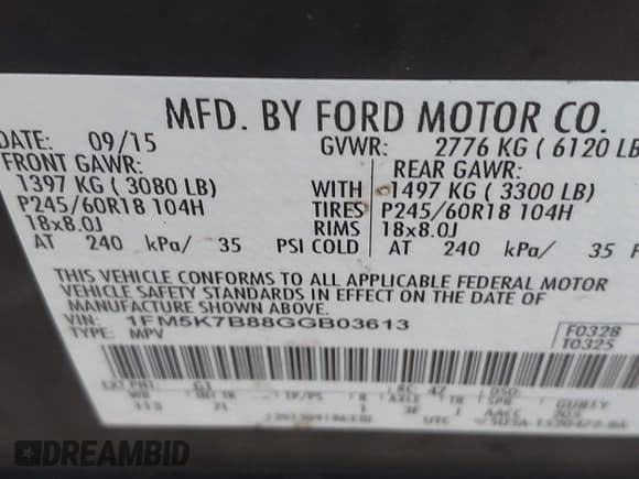 ✅ 2016 Ford Explorer • VIN: 1FM5K7B88GGB03613 • Lot: 42204274. Listed on IAAI with 120,334 mi. Free auction sales archive from the USA and detailed vehicle history report at DreamBid. Image 9.