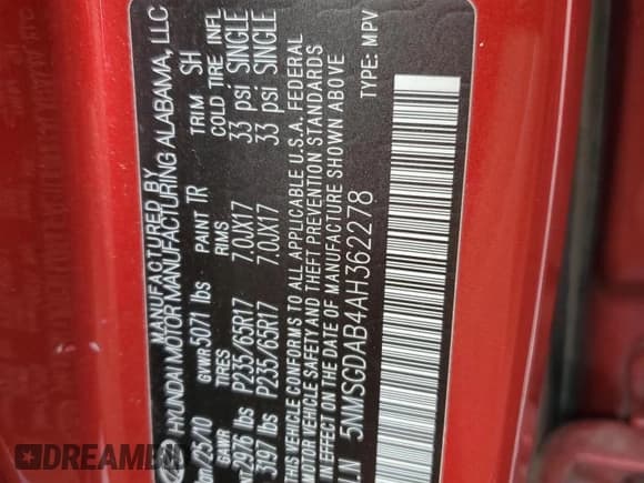 ✅ 2010 Hyundai Santa Fe GLS • VIN: 5NMSGDAB4AH362278 • Lot: 75440554. Listed on Copart with Not provided. Free auction sales archive from the USA and detailed vehicle history report at DreamBid. Image 13.