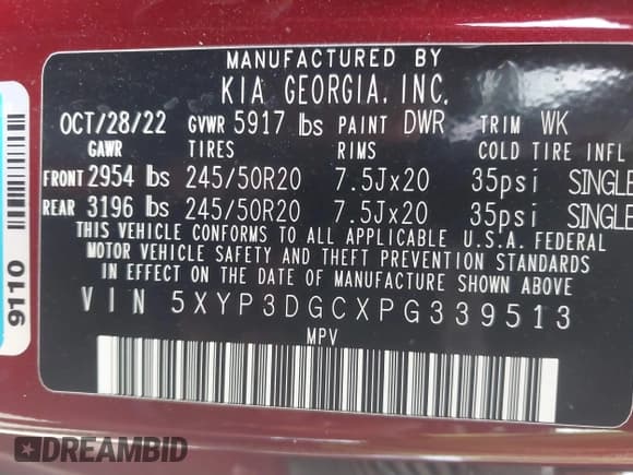 ✅ 2023 Kia Telluride EX X-Line • VIN: 5XYP3DGCXPG339513 • Lot: 43038765. Wystawiony na IAAI z przebiegiem 42 642 mil. Bezpłatny archiwum sprzedaży aukcyjnych z USA i szczegółowy raport historii pojazdu na DreamBid. Zdjęcie 9.