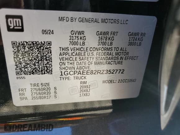 ✅ 2024 Chevrolet Silverado 1500 • VIN: 1GCPAEE82RZ352772 • Лот: 71821875. Опубликован ранее на Copart с пробегом 6 973 миль. Бесплатный доступ к архиву аукционных продаж из США и подробный отчёт об истории автомобиля на DreamBid. Изображение 12.