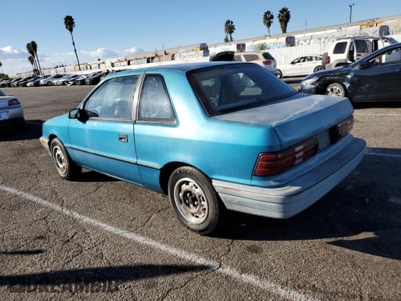 ✅ 1991 Plymouth Sundance • VIN: 1P3XP24D6MN564571 • Lot: 78415044. Listed on Copart with 50,625 mi. Free auction sales archive from the USA and detailed vehicle history report at DreamBid. Image 2.