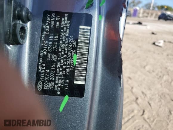 ✅ 2015 Hyundai Veloster RE:FLEX • VIN: KMHTC6AD4FU243204 • Lot: 43969945. Wystawiony na Copart z przebiegiem 46 372 mil. Bezpłatny archiwum sprzedaży aukcyjnych z USA i szczegółowy raport historii pojazdu na DreamBid. Zdjęcie 12.