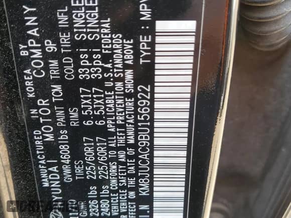 2011 Hyundai Tucson GLS z VIN KM8JUCAC9BU156922, wystawiony jako Copart lot #64274714 z przebiegiem 101 631 mil mil oraz Szkoda całkowita • Salvage title. Historia ofert i sprzedaży dostępna na DreamBid. Obrazek 14.