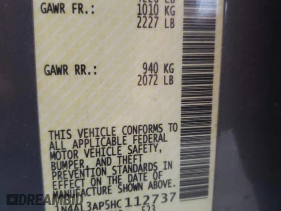 ✅ 2017 Nissan Altima SV • VIN: 1N4AL3AP5HC112737 • Лот: 76259154. Опубликован ранее на Copart с пробегом 137 656 миль. Бесплатный доступ к архиву аукционных продаж из США и подробный отчёт об истории автомобиля на DreamBid. Изображение 12.