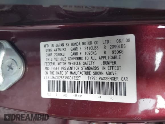 ✅ 2009 Acura TSX • VIN: JH4CU266X9C013227 • Lot: 43663457. Wystawiony na IAAI z przebiegiem 259 382 mil. Bezpłatny archiwum sprzedaży aukcyjnych z USA i szczegółowy raport historii pojazdu na DreamBid. Zdjęcie 9.
