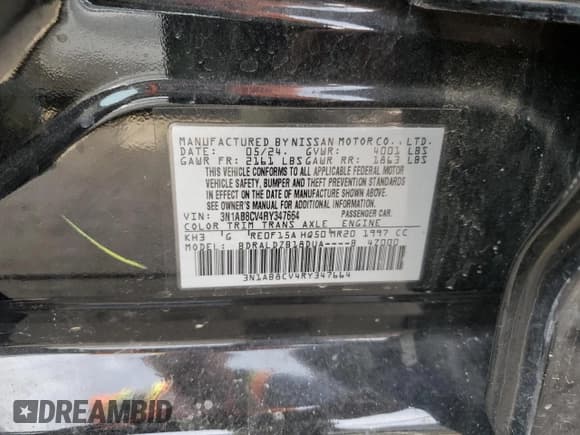 ✅ 2024 Nissan Sentra SV • VIN: 3N1AB8CV4RY347664 • Лот: 91921095. Опубликован ранее на Copart с пробегом 39 271 миль. Бесплатный доступ к архиву аукционных продаж из США и подробный отчёт об истории автомобиля на DreamBid. Изображение 12.