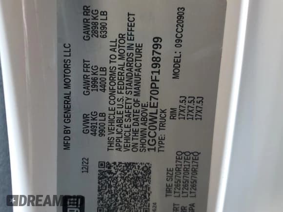 ✅ 2023 Chevrolet Silverado 2500HD Work Truck • VIN: 1GC0WLE70PF198799 • Лот: 81095345. Опубликован ранее на Copart с пробегом 37 377 миль. Бесплатный доступ к архиву аукционных продаж из США и подробный отчёт об истории автомобиля на DreamBid. Изображение 13.