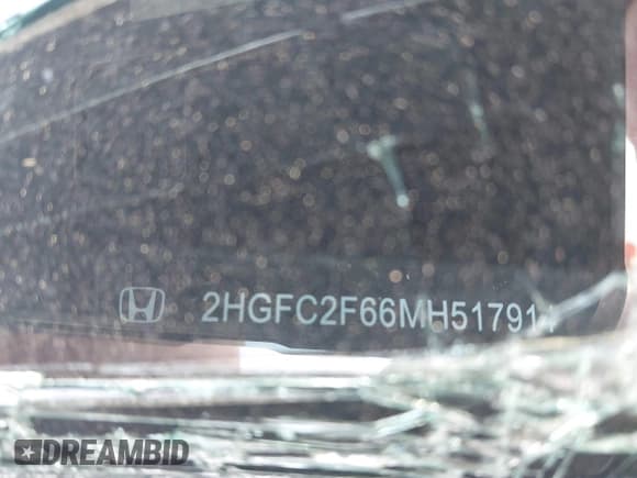 ✅ 2021 Honda Civic LX • VIN: 2HGFC2F66MH517914 • Lot: 40809824. Listed on IAAI with Not provided. Free auction sales archive from the USA and detailed vehicle history report at DreamBid. Image 9.