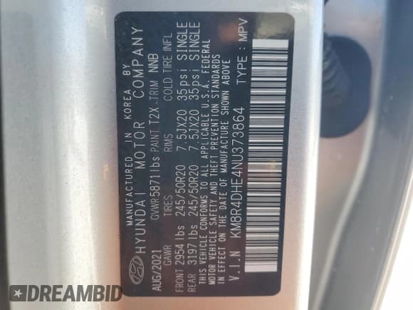 ✅ 2022 Hyundai Palisade SEL • VIN: KM8R4DHE4NU373864 • Лот: 41490395. Опубликован ранее на Copart с пробегом 55 904 миль. Бесплатный доступ к архиву аукционных продаж из США и подробный отчёт об истории автомобиля на DreamBid. Изображение 13.