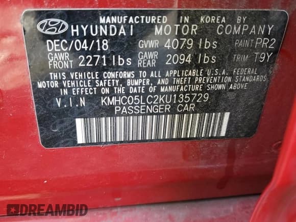 ✅ 2019 Hyundai Ioniq Limited • VIN: KMHC05LC2KU135729 • Lot: 86489754. Wystawiony na Copart z przebiegiem 91 588 mil. Bezpłatny archiwum sprzedaży aukcyjnych z USA i szczegółowy raport historii pojazdu na DreamBid. Zdjęcie 12.