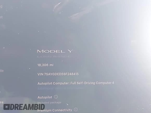 ✅ 2025 Tesla Model Y Long Range • VIN: 7SAYGDED5SF248415 • Лот: 43464829. Опубликован ранее на IAAI с пробегом 18 306 миль. Бесплатный доступ к архиву аукционных продаж из США и подробный отчёт об истории автомобиля на DreamBid. Изображение 7.