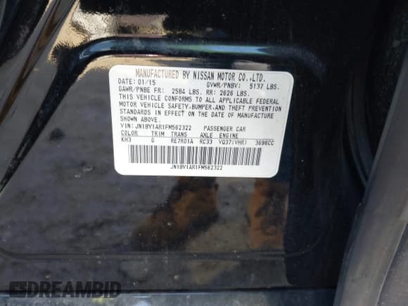 ✅ 2015 Infiniti Q70 • VIN: JN1BY1AR1FM562322 • Lot: 43822096. Listed on IAAI with 145,683 mi. Free auction sales archive from the USA and detailed vehicle history report at DreamBid. Image 9.