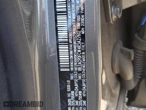 2024 Dodge Hornet R/T z VIN ZACPDFCW4R3A27612, wystawiony jako Copart lot #64599225 z przebiegiem Nie podano mil oraz Nie do naprawy • Non repairable. Historia ofert i sprzedaży dostępna na DreamBid. Obrazek 13.