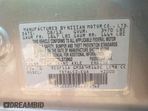 ✅ 2014 Nissan Note S Plus • VIN: 3N1CE2CP2EL373962 • Lot: 42387587. Wystawiony na IAAI z przebiegiem 99 385 mil. Bezpłatny archiwum sprzedaży aukcyjnych z USA i szczegółowy raport historii pojazdu na DreamBid. Zdjęcie 9.