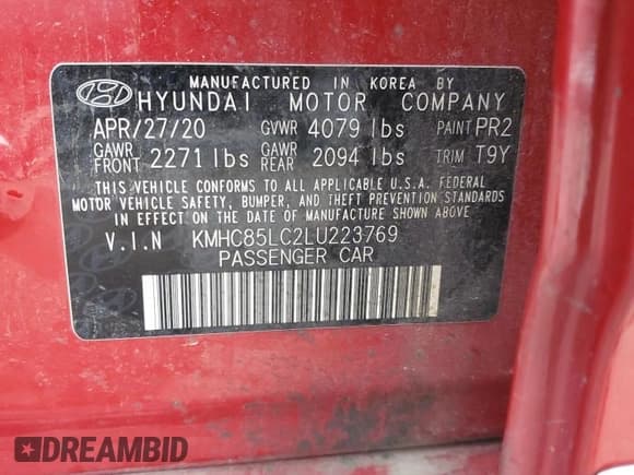 ✅ 2020 Hyundai Ioniq SEL • VIN: KMHC85LC2LU223769 • Лот: 79099294. Опубликован ранее на Copart с пробегом 40 883 миль. Бесплатный доступ к архиву аукционных продаж из США и подробный отчёт об истории автомобиля на DreamBid. Изображение 14.