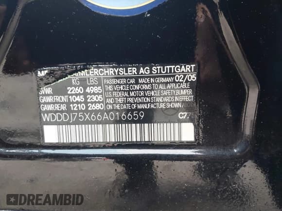 ✅ 2006 Mercedes-Benz CLS 500 • VIN: WDDDJ75X66A016659 • Lot: 43222118. Wystawiony na IAAI z przebiegiem 123 278 mil. Bezpłatny archiwum sprzedaży aukcyjnych z USA i szczegółowy raport historii pojazdu na DreamBid. Zdjęcie 9.