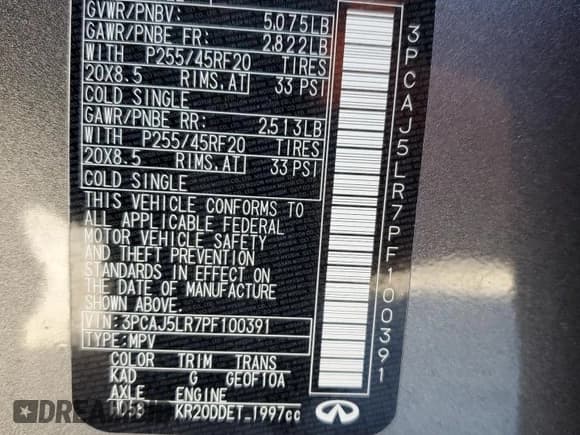 ✅ 2023 Infiniti QX55 Sensory • VIN: 3PCAJ5LR7PF100391 • Lot: 88288585. Wystawiony na Copart z przebiegiem 15 240 mil. Bezpłatny archiwum sprzedaży aukcyjnych z USA i szczegółowy raport historii pojazdu na DreamBid. Zdjęcie 14.