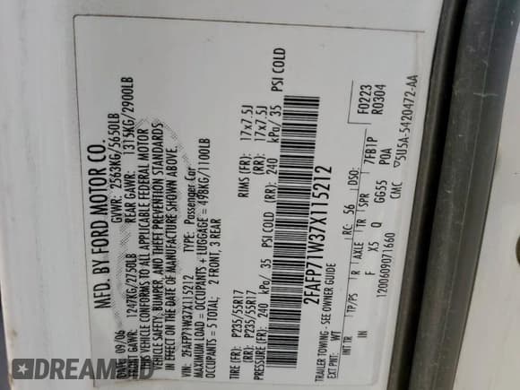 ✅ 2007 Ford Police Interceptor • VIN: 2FAFP71W37X115212 • Лот: 69371995. Опубликован ранее на Copart с пробегом 134 127 миль. Бесплатный доступ к архиву аукционных продаж из США и подробный отчёт об истории автомобиля на DreamBid. Изображение 12.