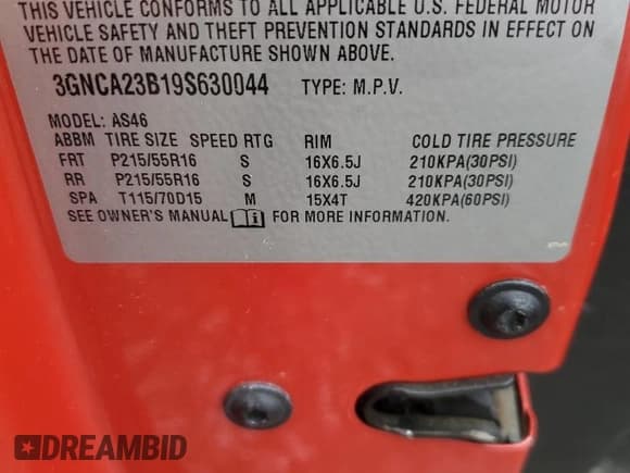 ✅ 2009 Chevrolet HHR 1LT • VIN: 3GNCA23B19S630044 • Лот: 50364895. Опубликован ранее на Copart с пробегом 106 914 миль. Бесплатный доступ к архиву аукционных продаж из США и подробный отчёт об истории автомобиля на DreamBid. Изображение 14.