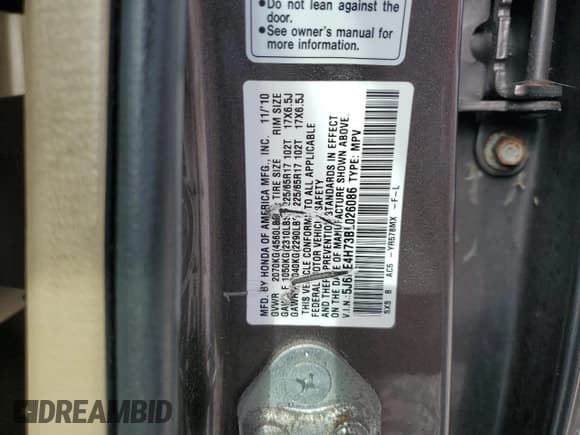 ✅ 2011 Honda CR-V EX-L • VIN: 5J6RE4H73BL026086 • Lot: 82538865. Wystawiony na Copart z przebiegiem Nie podano. Bezpłatny archiwum sprzedaży aukcyjnych z USA i szczegółowy raport historii pojazdu na DreamBid. Zdjęcie 13.