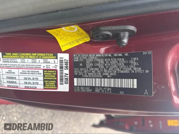 ✅ 2013 Toyota Sienna XLE • VIN: 5TDDK3DC3DS058382 • Lot: 42521554. Wystawiony na IAAI z przebiegiem 276 065 mil. Bezpłatny archiwum sprzedaży aukcyjnych z USA i szczegółowy raport historii pojazdu na DreamBid. Zdjęcie 9.