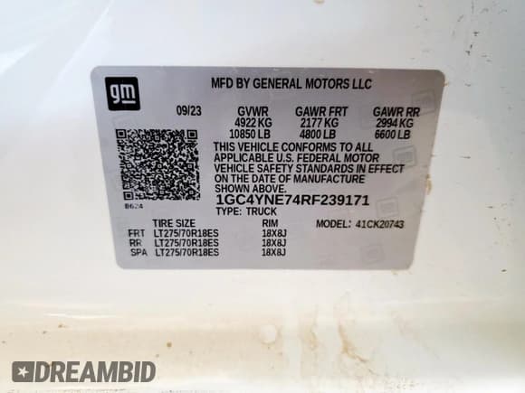 ✅ 2024 Chevrolet Silverado 2500HD LT • VIN: 1GC4YNE74RF239171 • Лот: 90011025. Опубликован ранее на Copart с пробегом 22 902 миль. Бесплатный доступ к архиву аукционных продаж из США и подробный отчёт об истории автомобиля на DreamBid. Изображение 12.